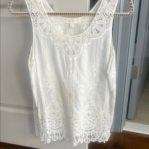 Elegant White Lace Trim Top